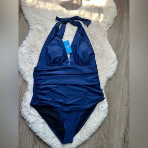 Cupshe Kids Halter One-Piece Swimsuit - Navy